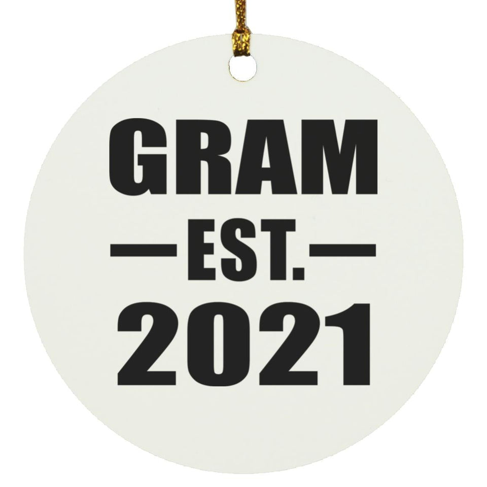 Gram Established EST. 2021 - Circle Ornament