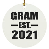 Gram Established EST. 2021 - Circle Ornament