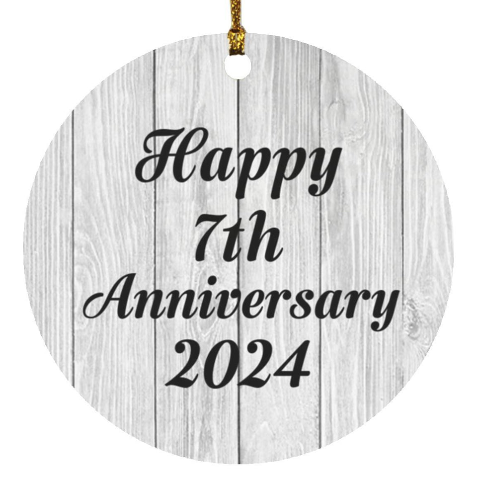 Happy 7th Anniversary 2024 - Circle Ornament F