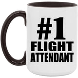 Number One #1 Flight Attendant - 15oz Accent Mug Black
