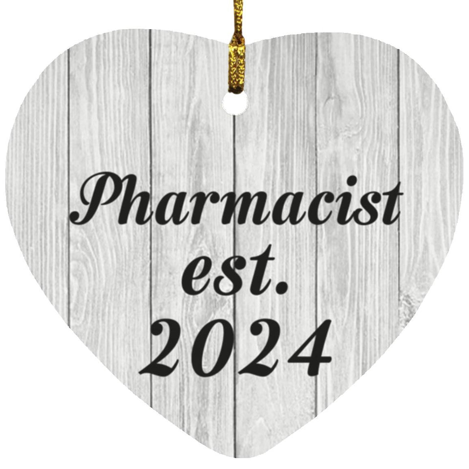 Pharmacist Established Est. 2024 - Heart Ornament F