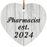 Pharmacist Established Est. 2024 - Heart Ornament F