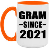 Gram Since 2021 - 15oz Accent Mug Orange
