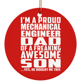 Proud Mechanical Engineer Dad Of Awesome Son - Circle Ornament