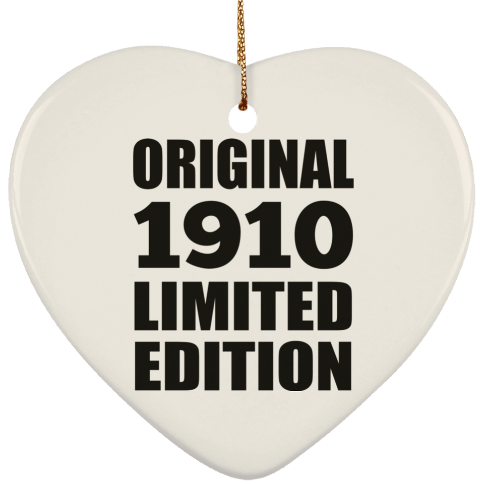 114th Birthday Original 1910 Limited Edition - Heart Ornament