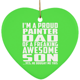 Proud Painter Dad Of Awesome Son - Heart Ornament
