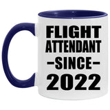 Flight Attendant Since 2022 - 11oz Accent Mug Purple