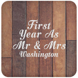 First Year As Mr & Mrs Washington - Drink Coaster E