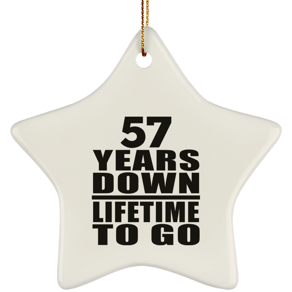 57th Anniversary 57 Years Down Lifetime To Go - Star Ornament