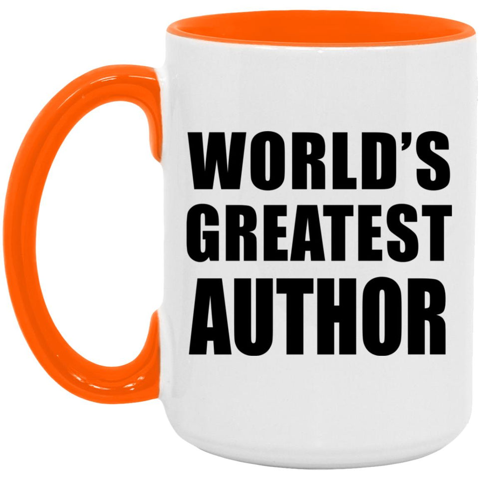 World's Greatest Author - 15oz Accent Mug Orange