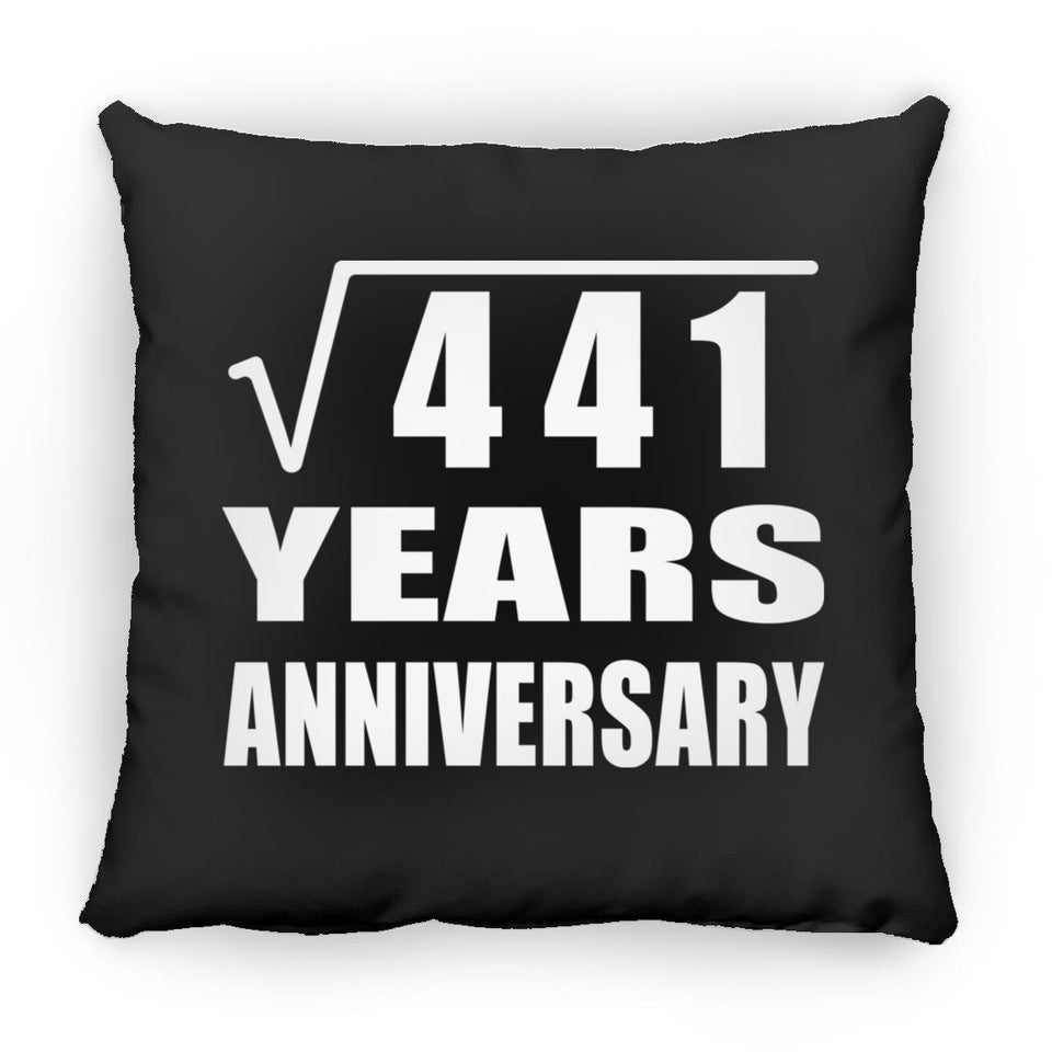 21st Anniversary Square Root of 441 Years Anniversary - Throw Pillow Black