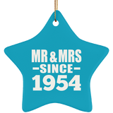 70th Anniversary Mr & Mrs Since 1954 - Star Ornament
