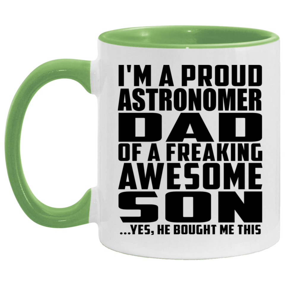 Proud Astronomer Dad Of Awesome Son - 11oz Accent Mug Green
