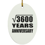 60th Anniversary Square Root of 3600 Years Anniversary - Oval Ornament