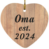 Oma Established EST. 2024 - Heart Ornament C