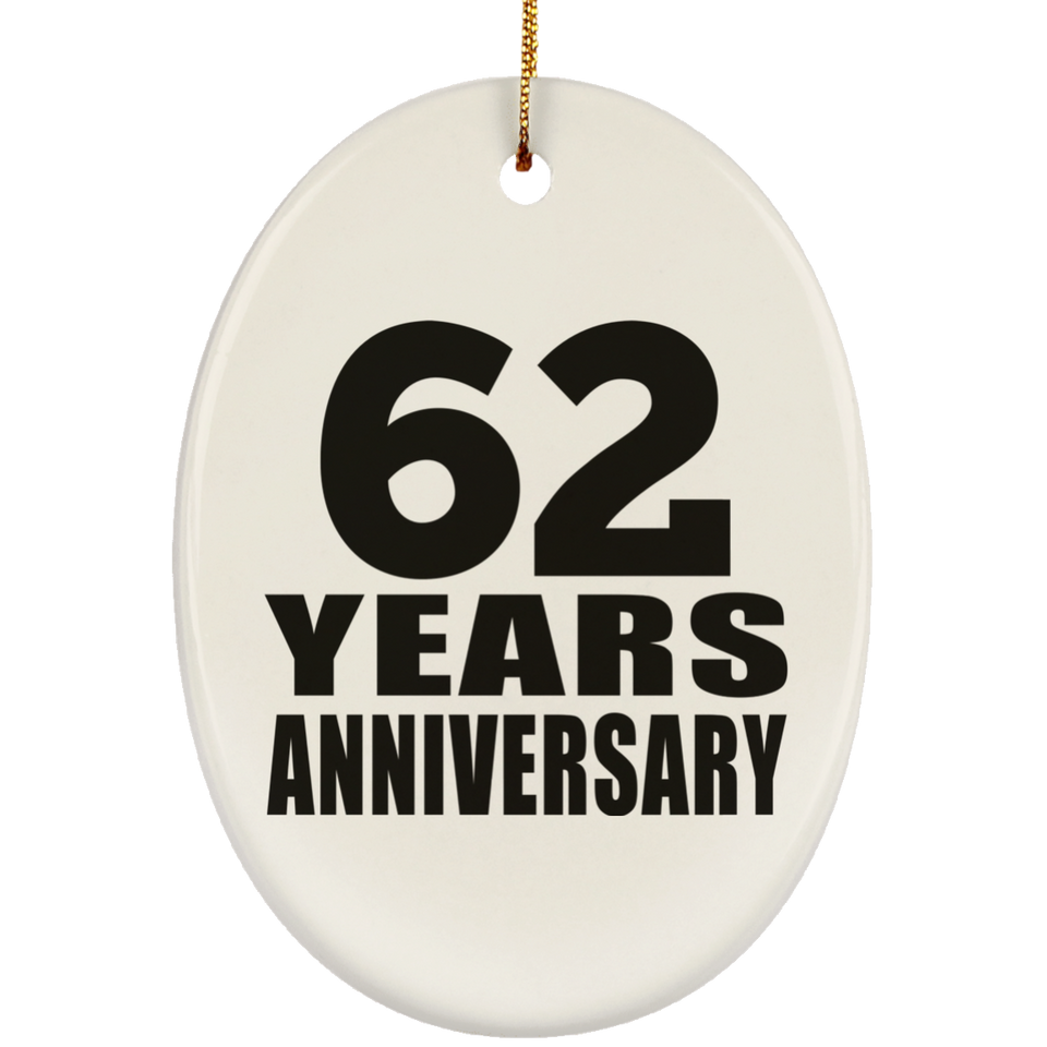 62nd Anniversary 62 Years - Oval Ornament
