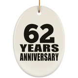 62nd Anniversary 62 Years - Oval Ornament