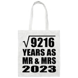 96th Anniversary Square Root of 9216 Years As Mr & Mrs 2023 - Tote Bag White