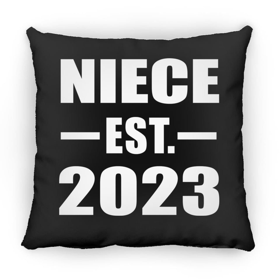 Niece Established EST. 2023 - Throw Pillow Black