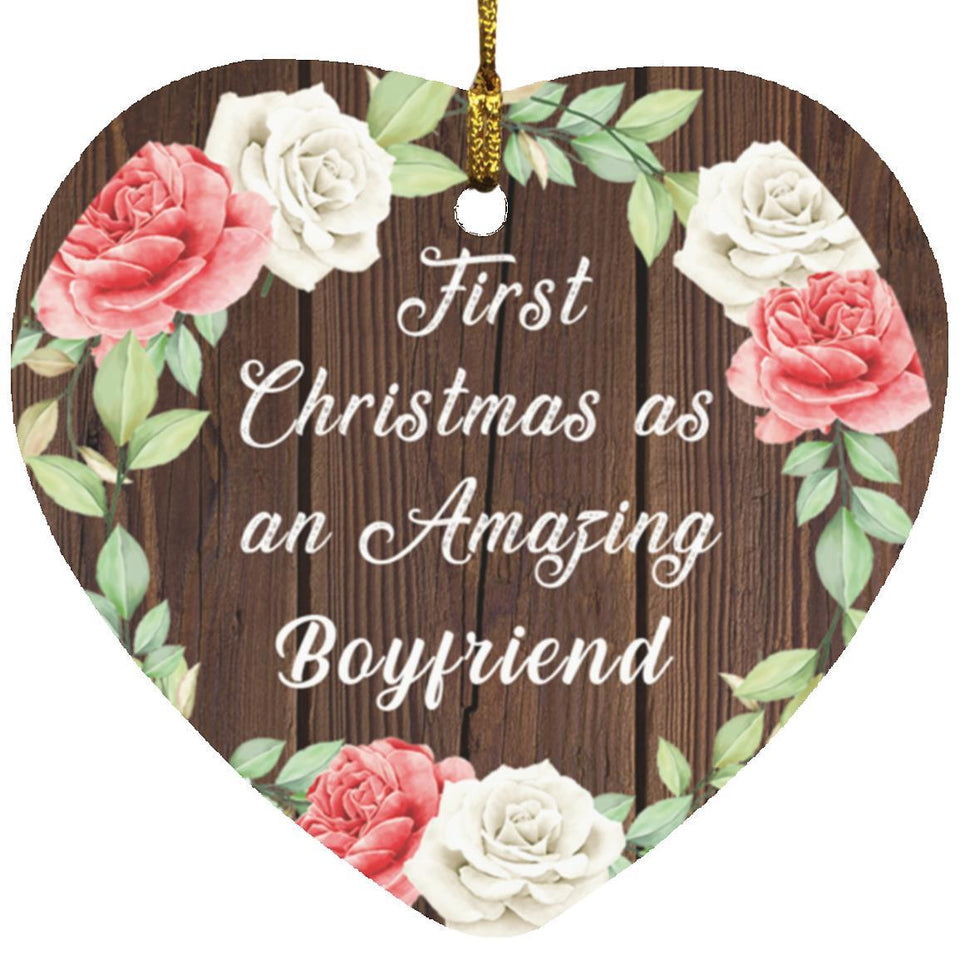 First Christmas As an Amazing Boyfriend - Heart Ornament A
