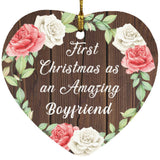 First Christmas As an Amazing Boyfriend - Heart Ornament A