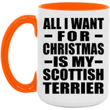 All I Want For Christmas Is My Scottish Terrier - 15oz Accent Mug Orange