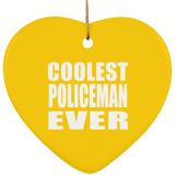 Coolest Policeman Ever - Heart Ornament