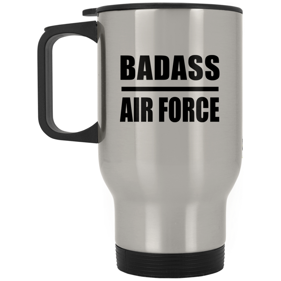 Badass Air Force - Silver Travel Mug