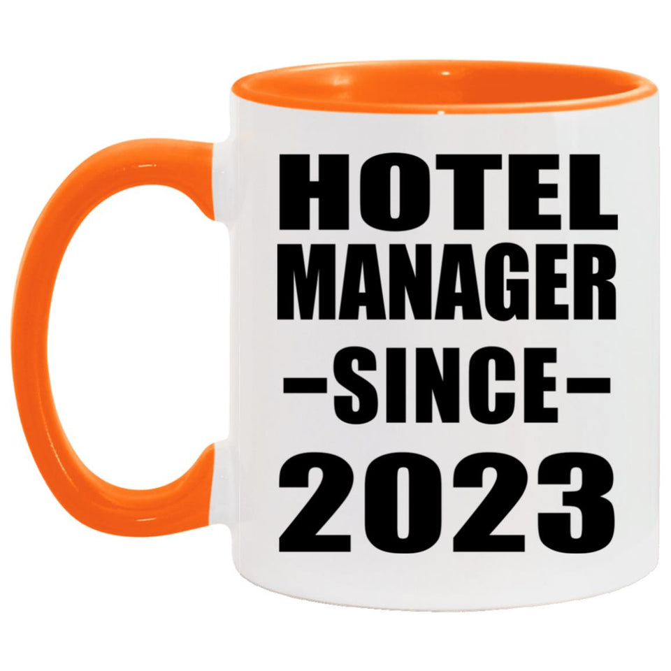 Hotel Manager Since 2023 - 11oz Accent Mug Orange