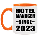 Hotel Manager Since 2023 - 11oz Accent Mug Orange