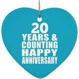 Happy 20th Anniversary 20 Years & Counting - Heart Ornament