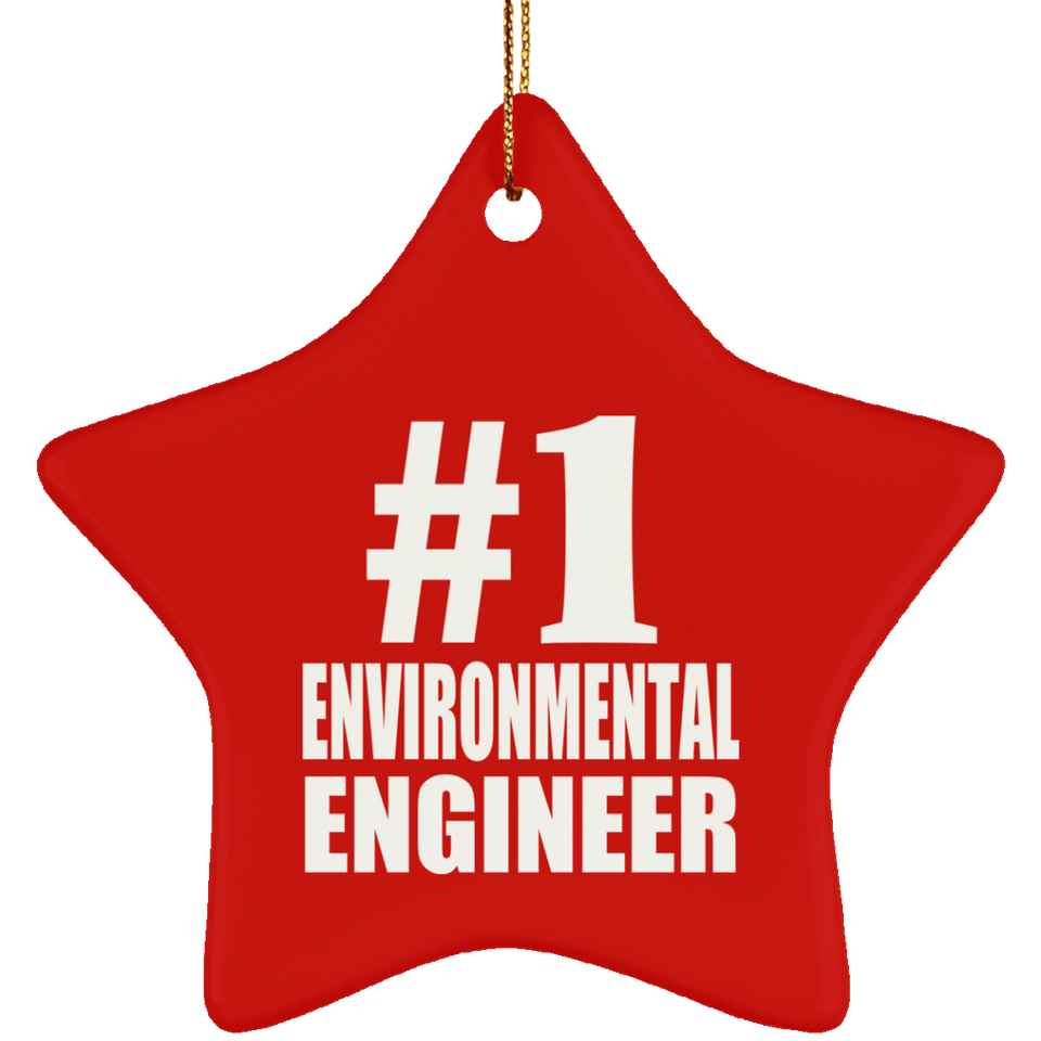 Number One #1 Environmental Engineer - Star Ornament