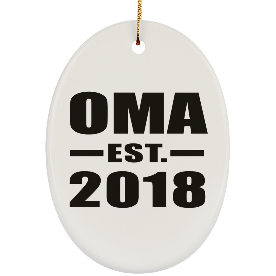 Oma Established EST. 2018 - Oval Ornament