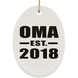 Oma Established EST. 2018 - Oval Ornament