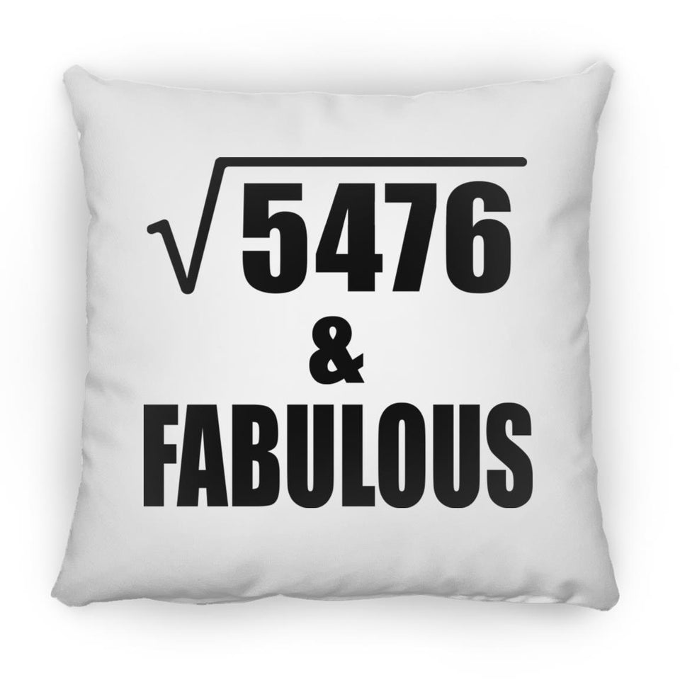 74th Birthday Square Root of 5476 & Fabulous - Throw Pillow