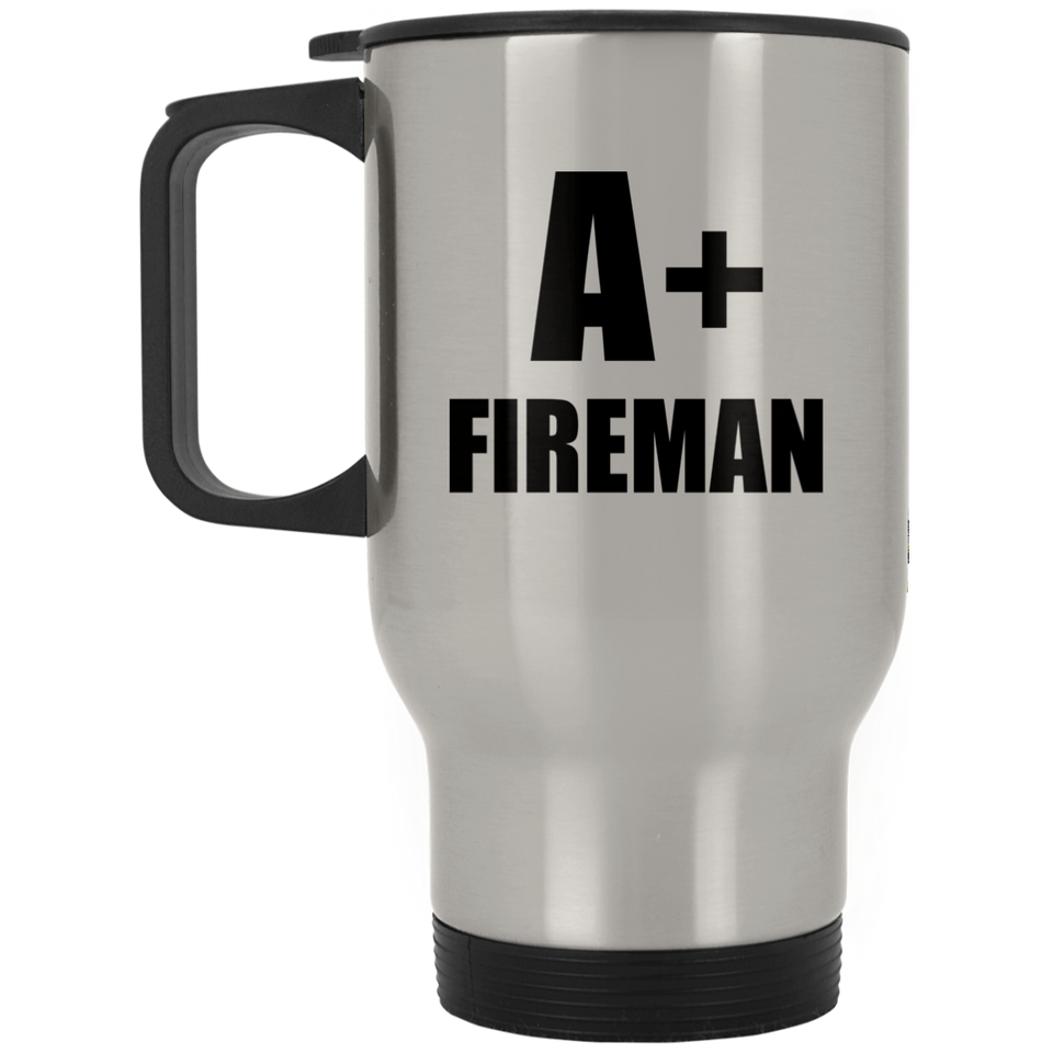 A+ Fireman - Silver Travel Mug