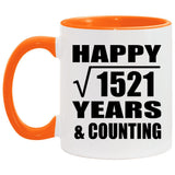 Happy 39th Anniversary Square Root of 1521 Years & Counting - 11oz Accent Mug Orange