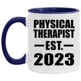 Physical Therapist Established Est. 2023 - 11oz Accent Mug Purple