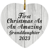 First Christmas As An Amazing Granddaughter 2023 - Heart Ornament F