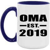 Oma Established EST. 2019 - 15oz Accent Mug Purple