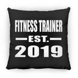 Fitness Trainer Established EST. 2019 - Throw Pillow Black