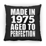 49th Birthday Made In 1975 Aged to Perfection - Throw Pillow Black