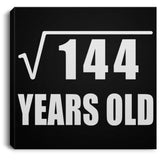 12th Birthday Square Root of 144 Years Old - Canvas Square