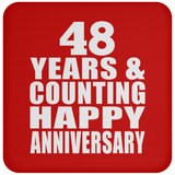 Happy 48th Anniversary 48 Years & Counting - Drink Coaster