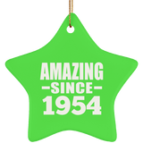 70th Birthday Amazing Since 1954 - Star Ornament