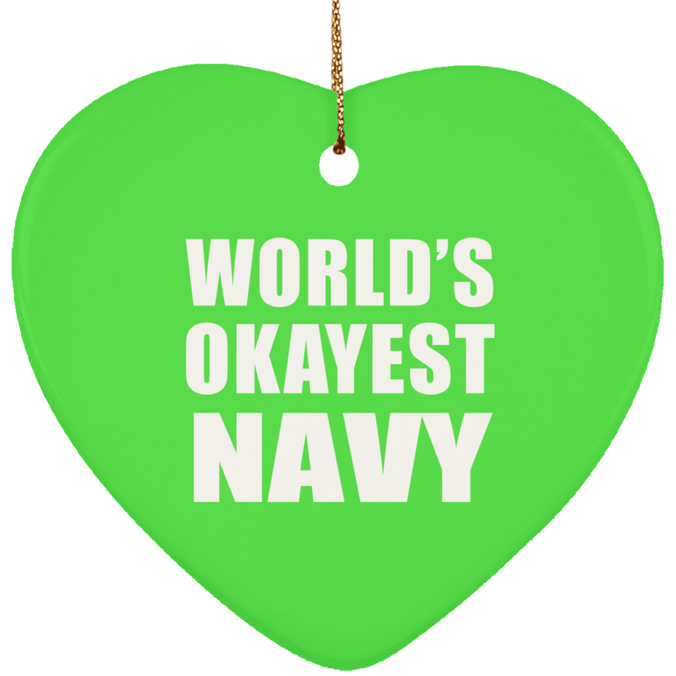 World's Okayest Navy - Heart Ornament