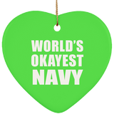 World's Okayest Navy - Heart Ornament
