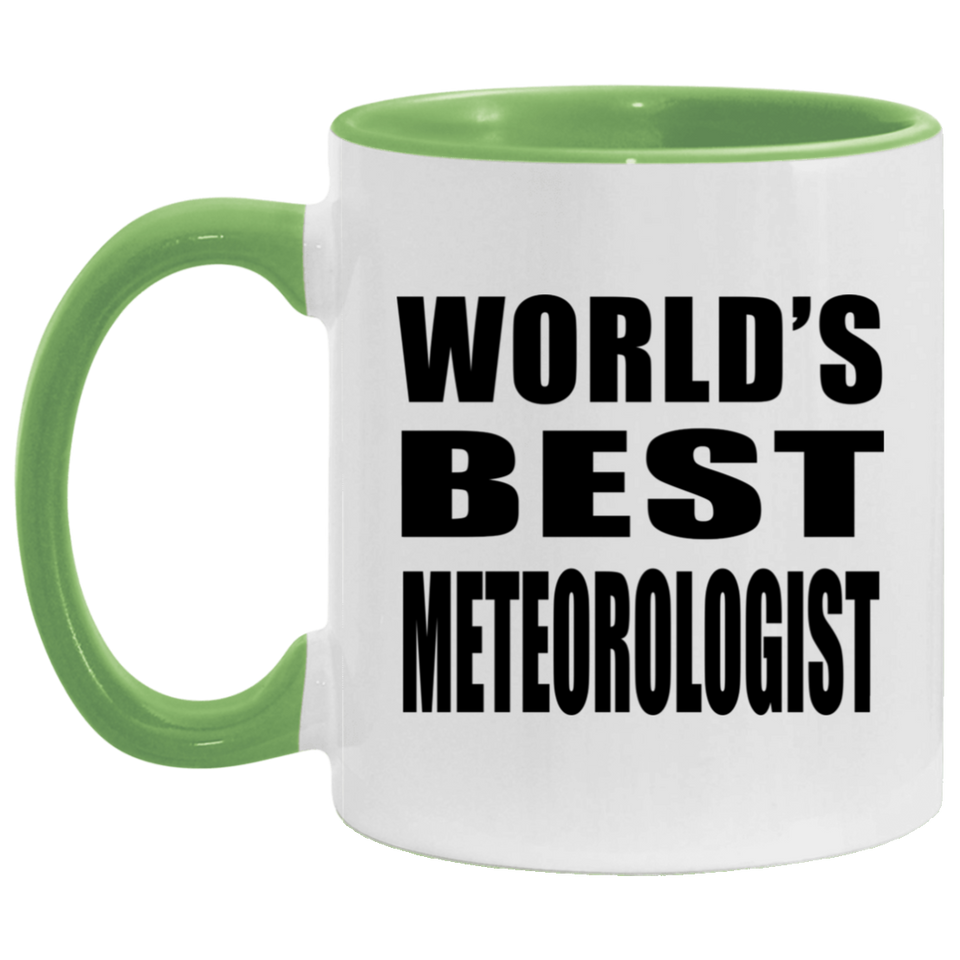 World's Best Meteorologist - 11oz Accent Mug Green