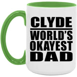 Clyde World's Okayest Dad - 15oz Accent Mug Green
