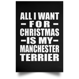 All I Want For Christmas Is My Manchester Terrier - Poster Portrait